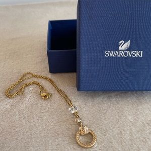 Swarovski Gold Pendant Necklace Cube Diamonds